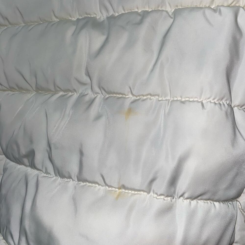 TOMMY HILFIGER White Puffer Vest Womens Size Large Zip Front Pockets High Collar - Picture 3 of 6